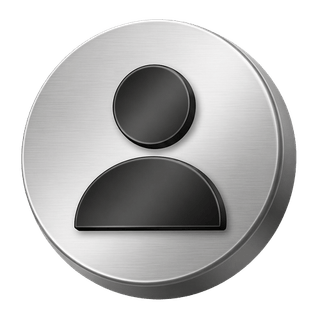Élément décoratif de la page FAQ sous forme d'avatar utilisateur 3D de couleur argent